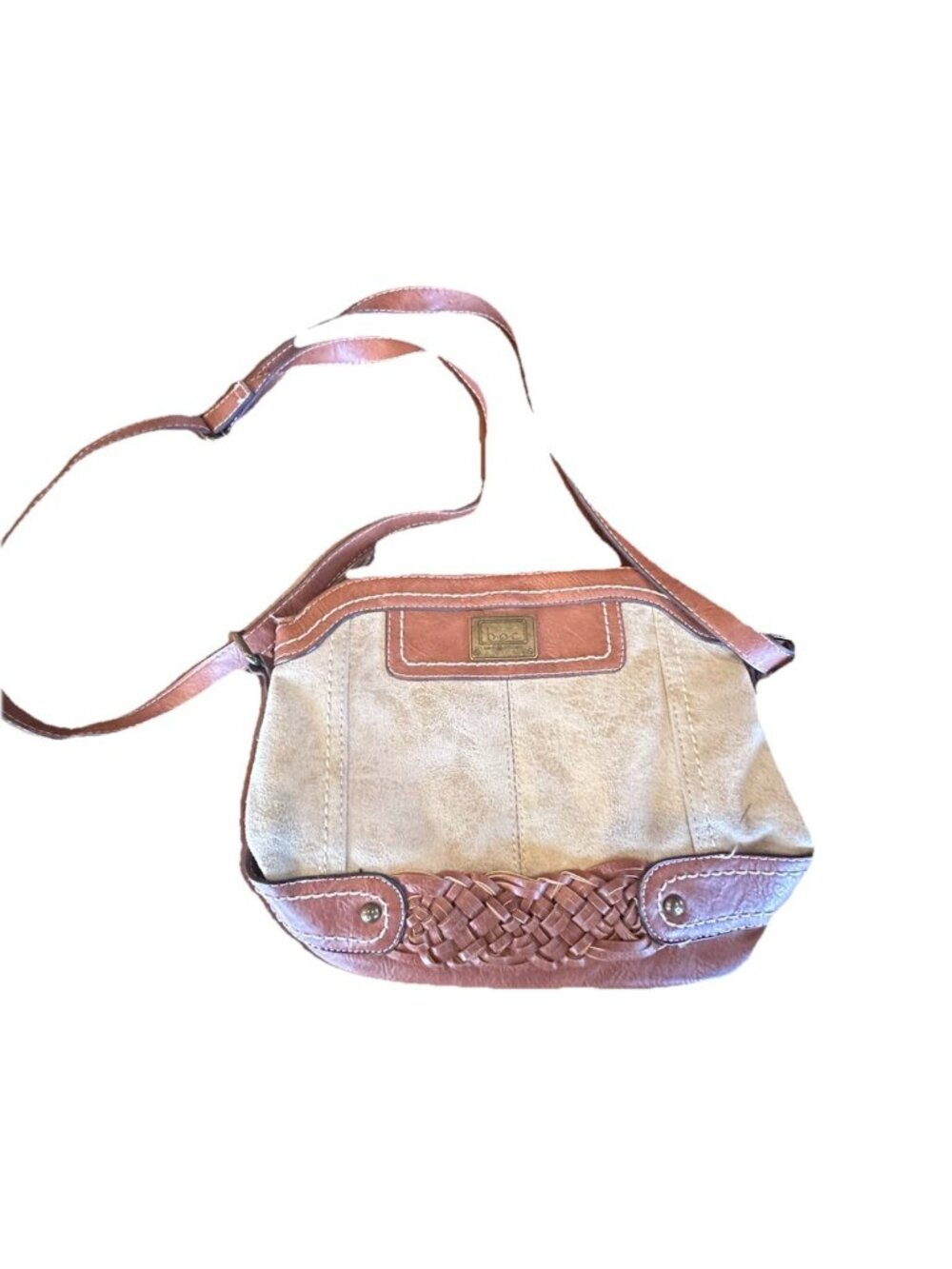 BOC Born Brown Tan Vegan Faux Leather Crossbody Hand Bag Purse